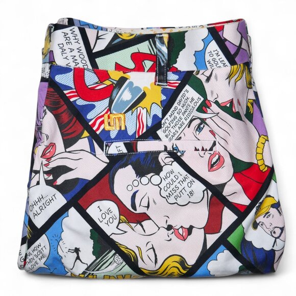LOUDMOUTH 11" Crak Comic PrinLoudmouth Men's Size 36 Golf Shorts John Dat Shorts - Picture 4 of 7